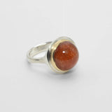 Strawberry Rutilated Quartz Ring with 18k Gold & Sterling Silver