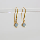 Sugarloaf Aquamarine Earrings with Diamonds