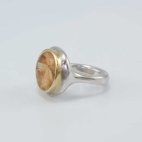 Circular Rutilated Quartz Ring