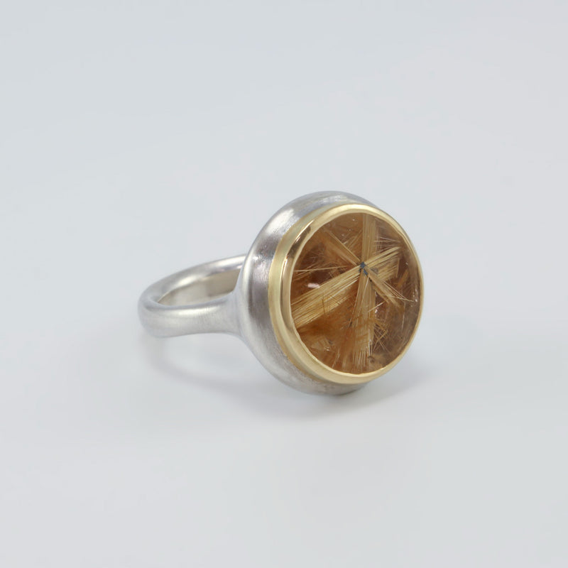 Circular Rutilated Quartz Ring