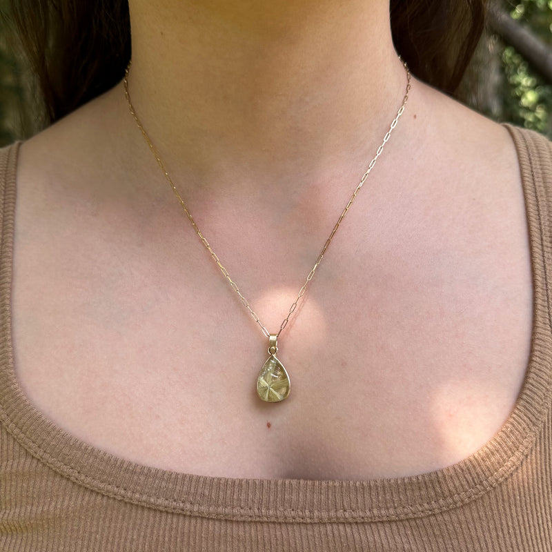 Pear Rutilated Quartz Pendant