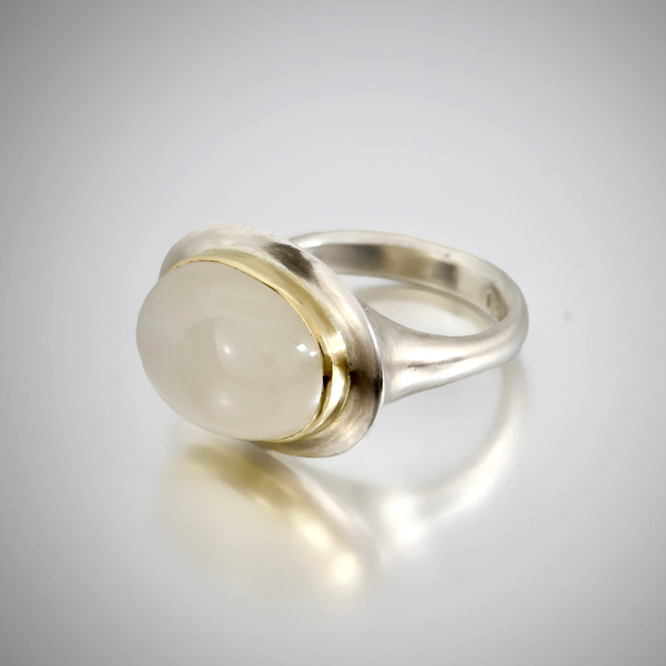 White Moonstone Ring
