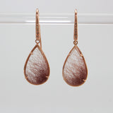 Rose Gold Rutilated Quartz Earrings