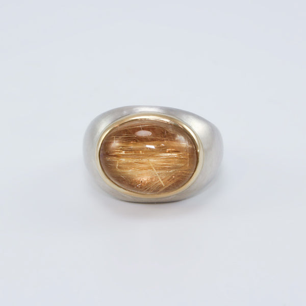 Cabochon Rutilated Quartz Ring