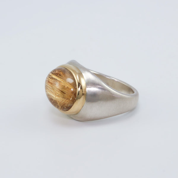 Cabochon Rutilated Quartz Ring