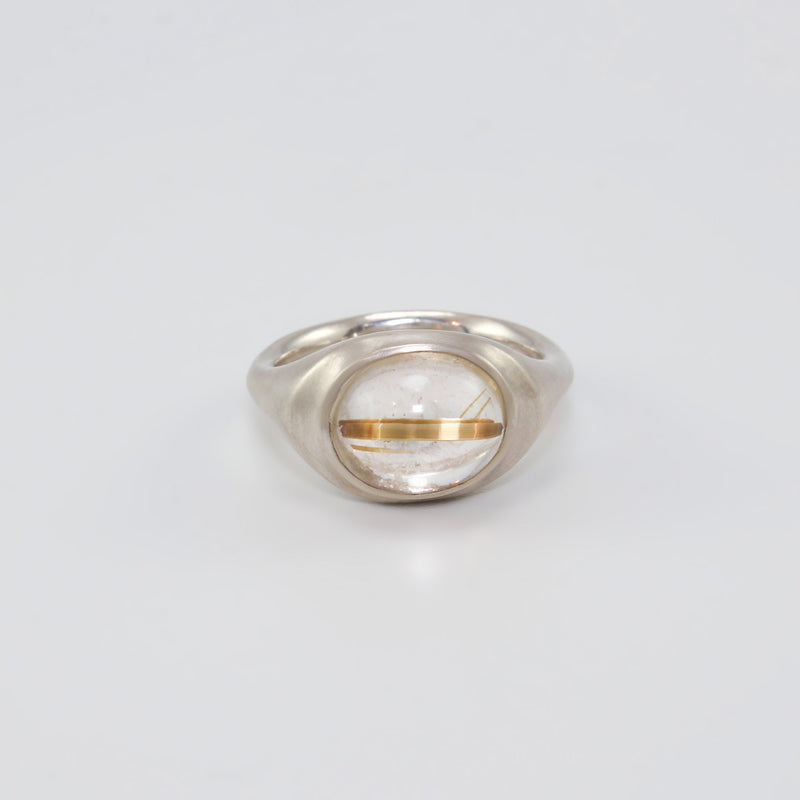 Golden Line Rutilated Quartz Ring