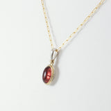 Raspberry Red Tourmaline and Diamond Pendant