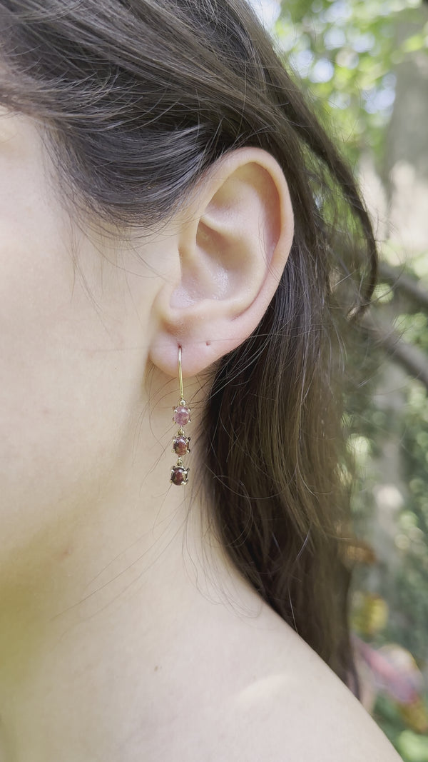 Pink Tourmaline Gradient Earrings