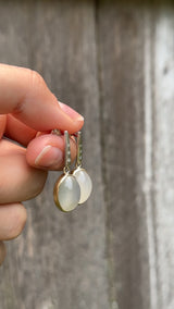 Moonstone and Diamond Dangle Earrings