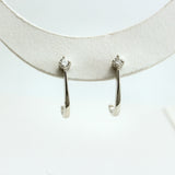 14K White Gold Single Diamond Mini Hoop Earrings