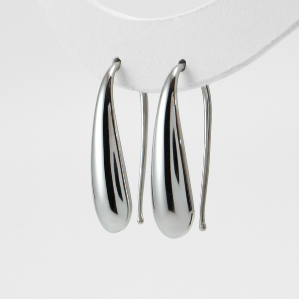 14K White Gold Teardrop Earrings