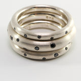 Black Diamond Doughnut Stacking Rings