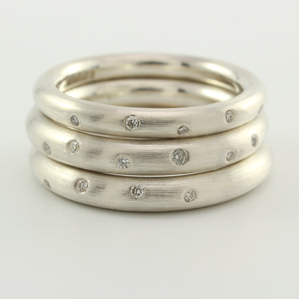 Diamond Doughnut Stacking Rings