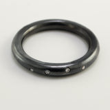 Black Patina Diamond Doughnut Stacking Rings