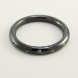 Black Patina Diamond Doughnut Stacking Rings