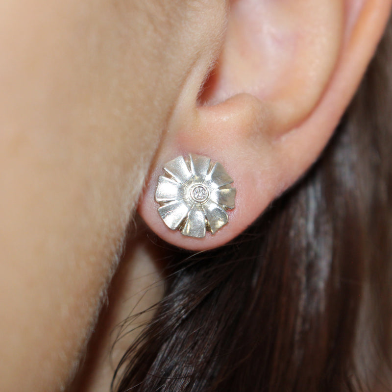 Diamond Flower Earrings