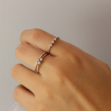 14K White Gold Stackable Diamond Rings