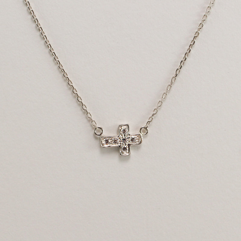 Sterling Silver Cross CZ Pendant