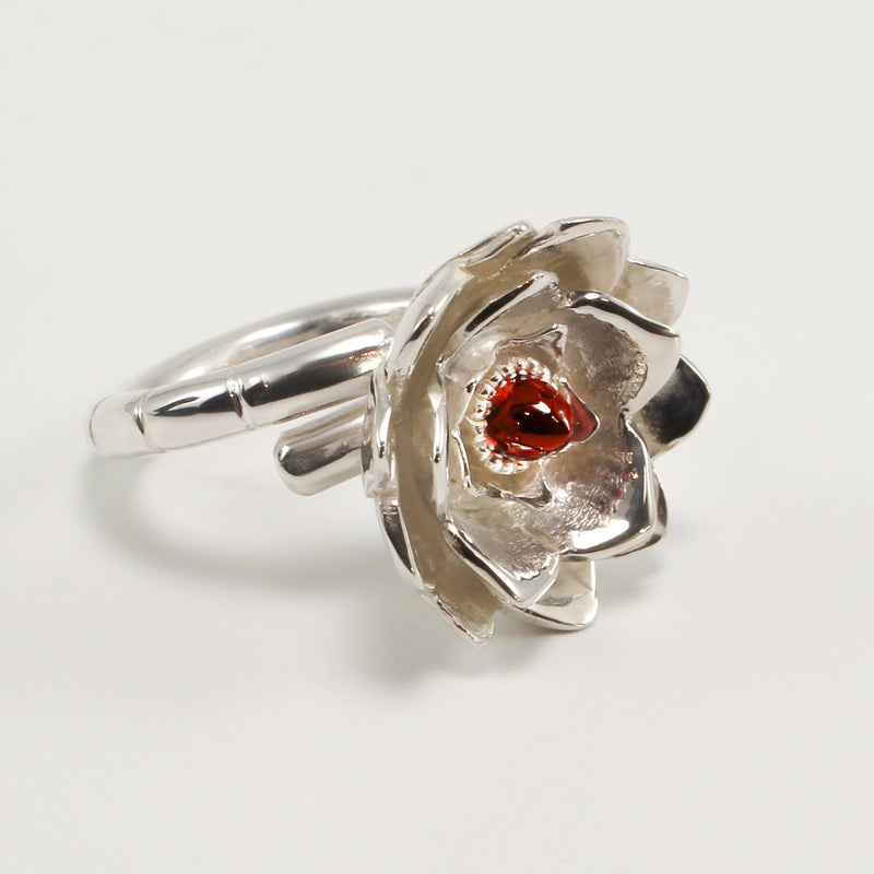 Garnet Lotus Ring