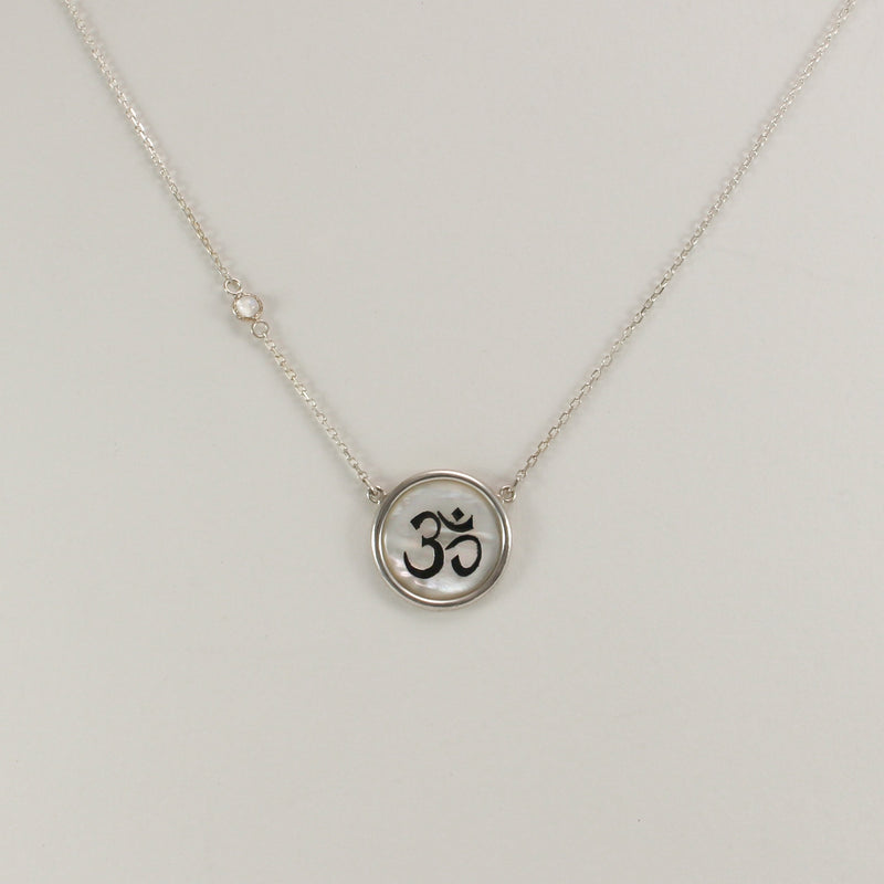 Mother of Pearl Carved Om Sign Pendant