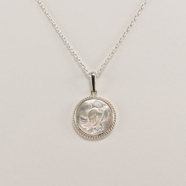 Mother of Pearl Carved Bird Pendant