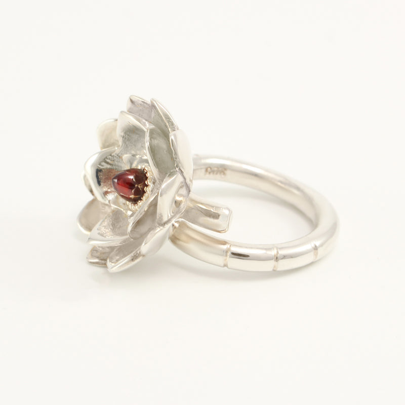 Garnet Lotus Ring