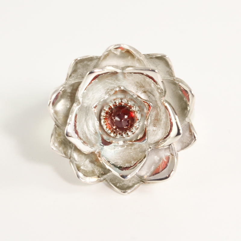 Garnet Lotus Ring