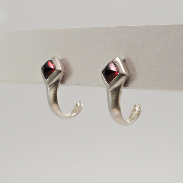 Garnet Open Hoop Earrings