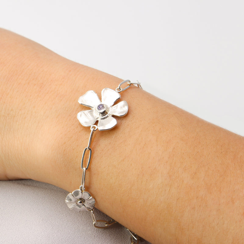 Link Chain Flower Bracelet