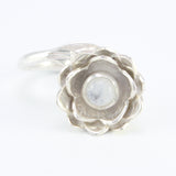 Moonstone Lotus Between the Fingers Ring