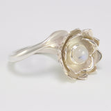 Moonstone Lotus Between the Fingers Ring