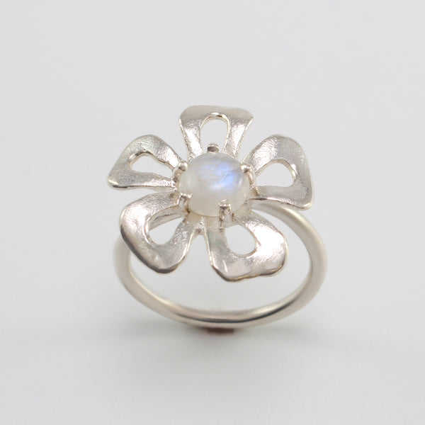 Flower Moonstone Ring