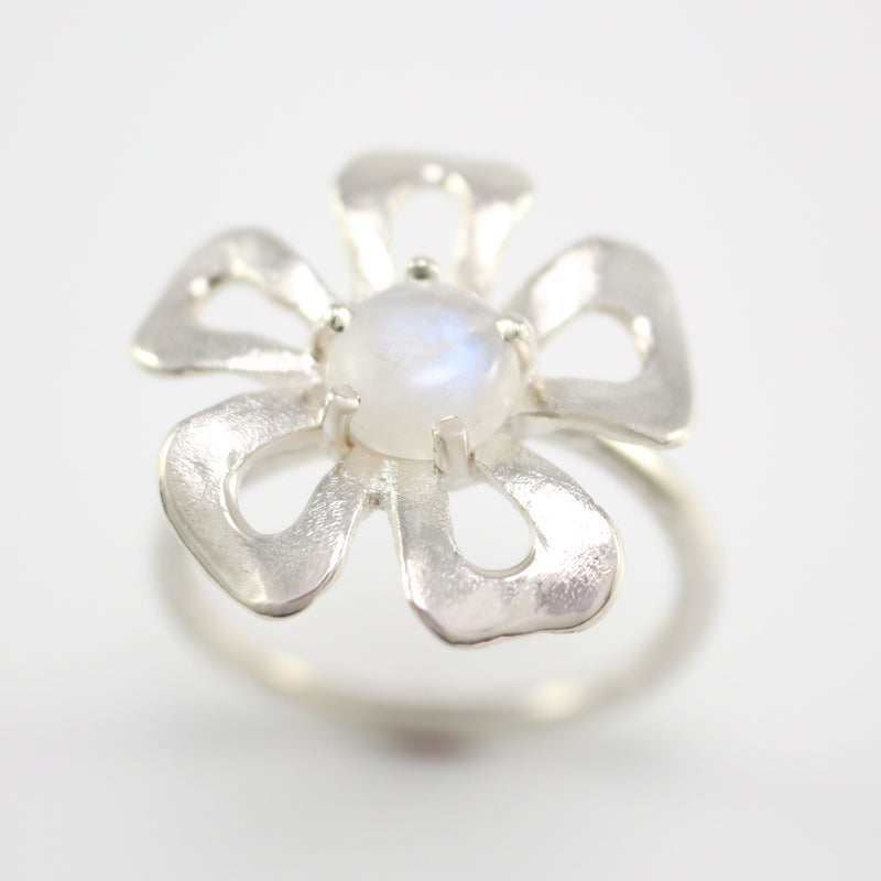 Flower Moonstone Ring