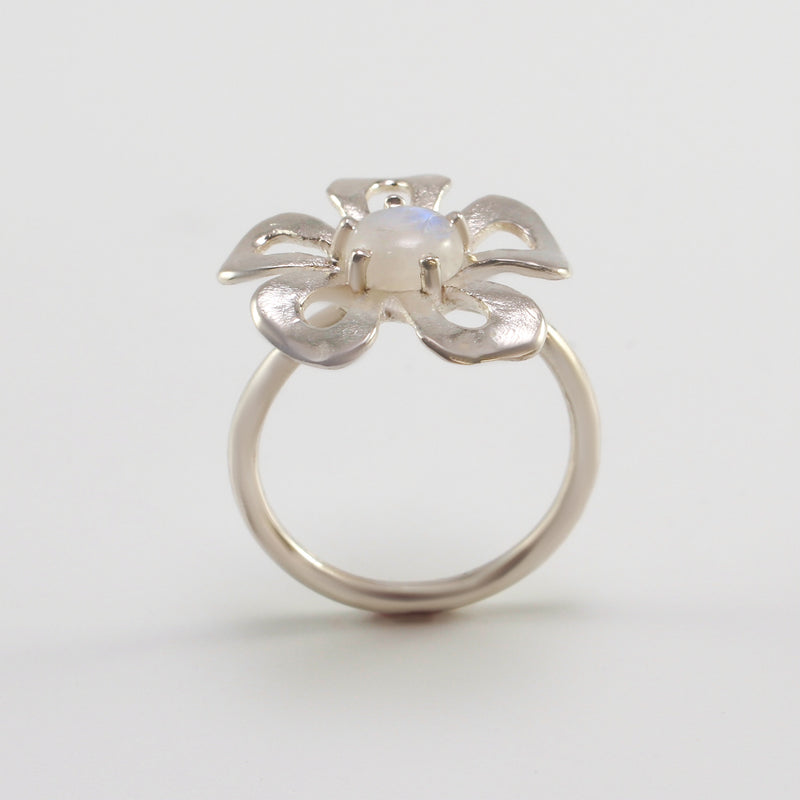 Flower Moonstone Ring