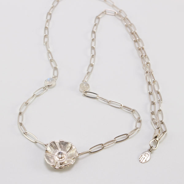 Moonstone Flower Necklace