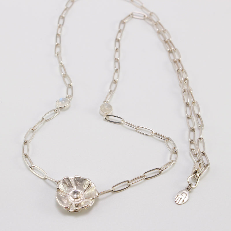 Moonstone Flower Necklace