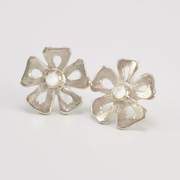 Flower Moonstone Earrings