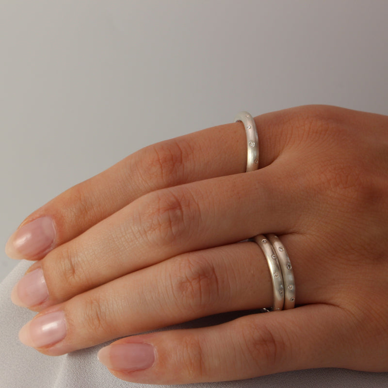 Diamond Doughnut Stacking Rings